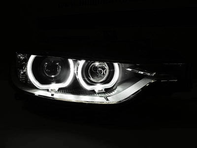 Unique Style Racing DEPO Lighting 2012-2015 BMW F30 / F31 3 Series 4 Door Sedan / 5 Door Wagon DEPO Black LED Angel Eyes Halo Rings Projector Headlight