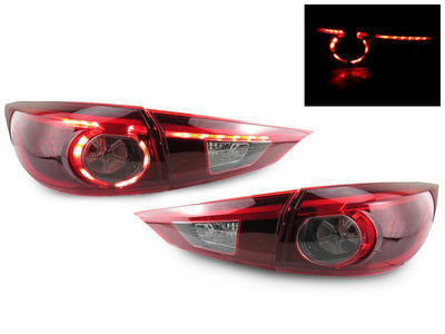 Unique Style Racing DEPO Lighting 2014-2018 Mazda 3 4D Sedan Touring Style Red/Clear Rear 4 Pieces LED Tail Lights Made by DEPO