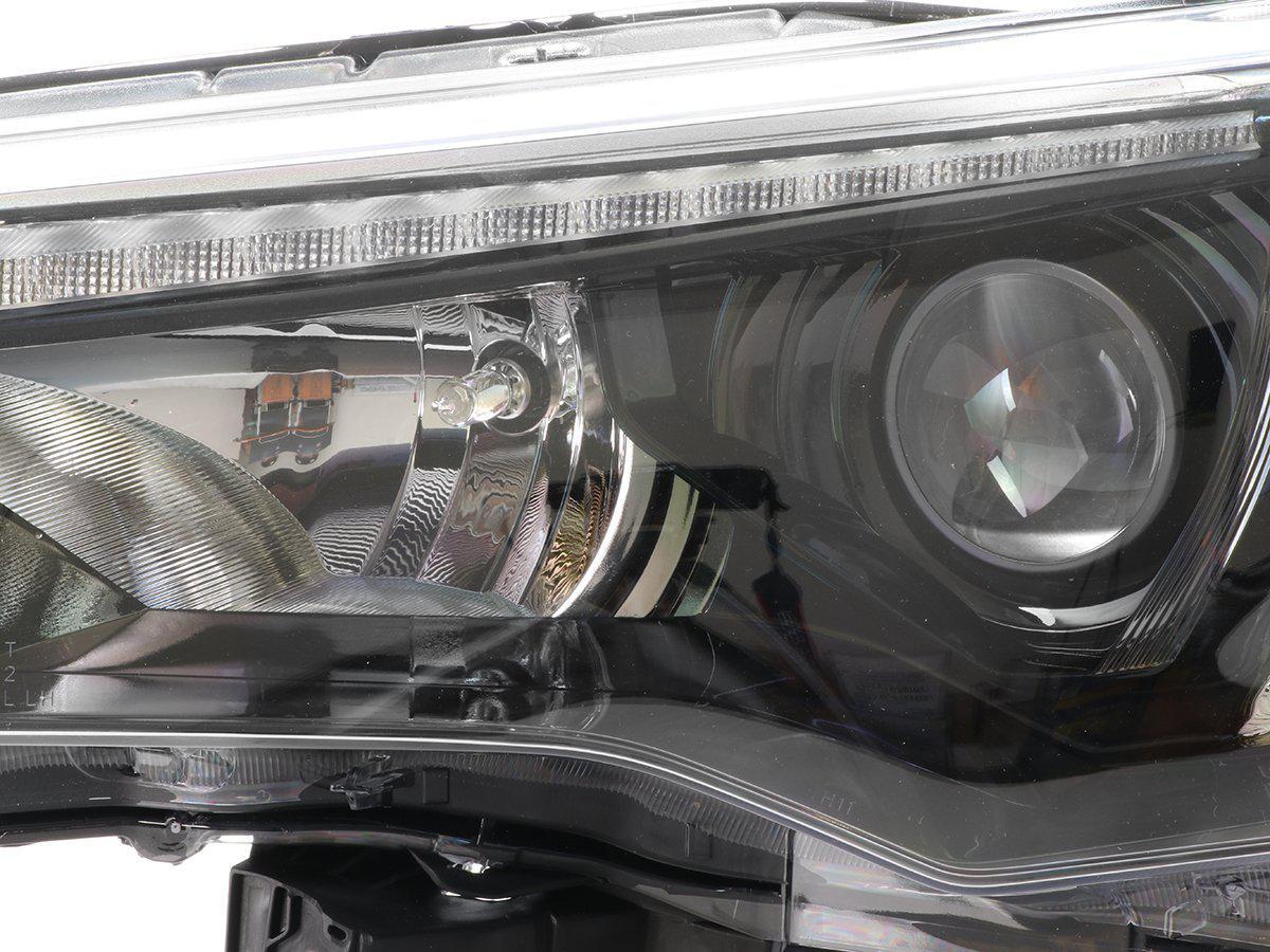Unique Style Racing DEPO Lighting 2014-2020 Toyota 4Runner White LED DRL Eyelid Light Bar Black Housing 2021 TRD Pro Style Built-In LED Low Beam Projector Headlight Made by DEPO