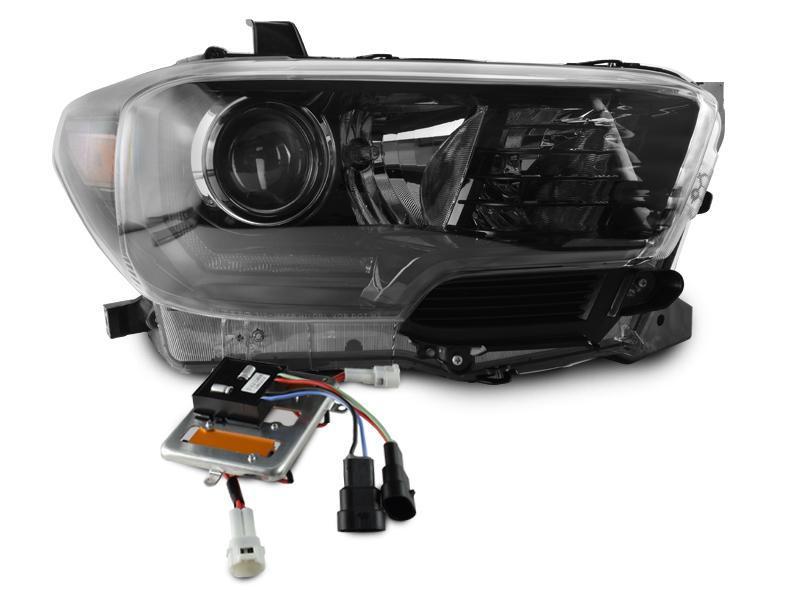 Unique Style Racing DEPO Lighting 2016-2021 Toyota Tacoma LED DRL TRD Pro Style DEPO Black Projector Headlights For With or Without factory LED DRL models