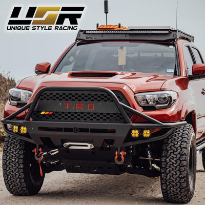 Unique Style Racing DEPO Lighting 2016-2021 Toyota Tacoma LED DRL TRD Pro Style DEPO Black Projector Headlights For With or Without factory LED DRL models