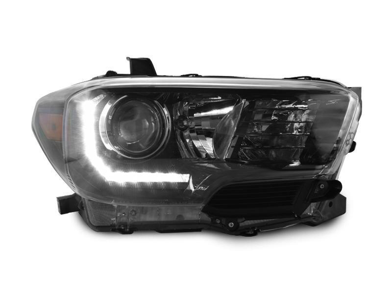 Unique Style Racing DEPO Lighting 2016-2021 Toyota Tacoma LED DRL TRD Pro Style DEPO Black Projector Headlights For With or Without factory LED DRL models