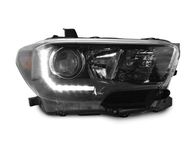 Unique Style Racing DEPO Lighting 2016-2021 Toyota Tacoma LED DRL TRD Pro Style DEPO Black Projector Headlights For With or Without factory LED DRL models