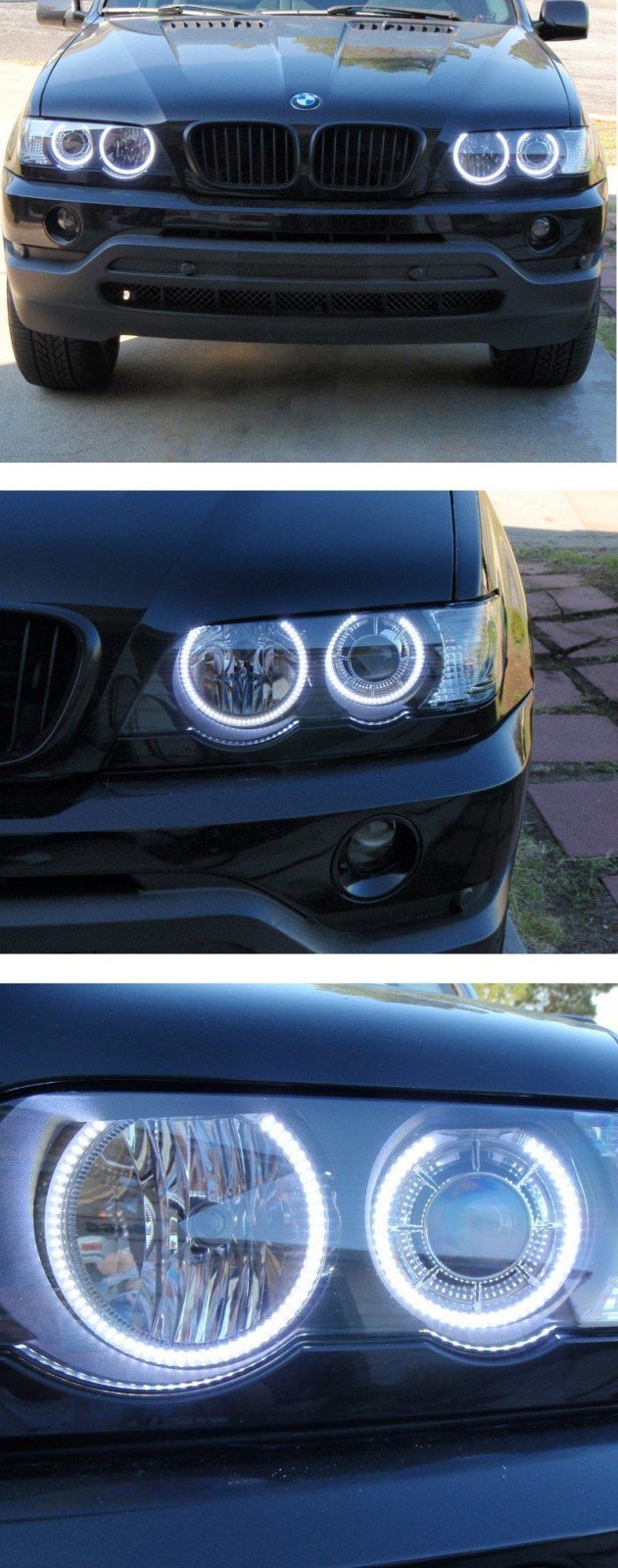 Unique Style Racing UHP (Ultra High Power) LED Angel Eye Halo Rings For DEPO Brand of 2006-2012 BMW E90 / 2000-2003 BMW E53 X5 Headlight