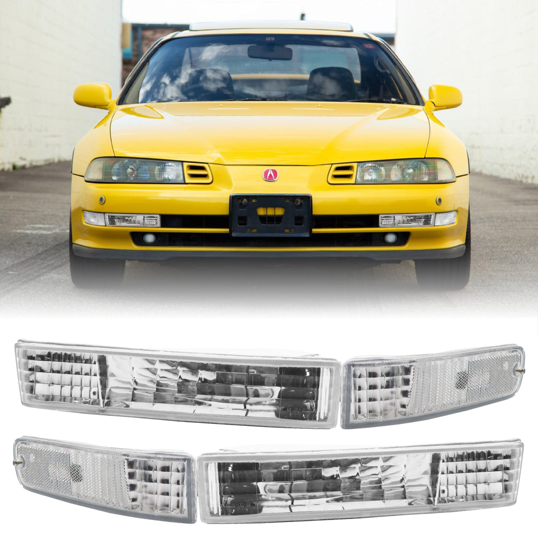 1992-1996 Honda Prelude Euro Crystal Clear or Smoke Front Bumper Signal Lights - Made by DEPO