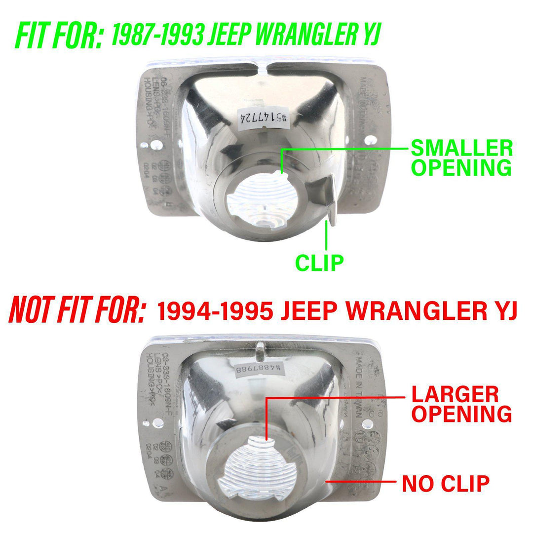 1987-1993 Jeep Wrangler YJ DEPO Clear or Smoke Bumper Signal Lights + Bumper Side Marker Lights