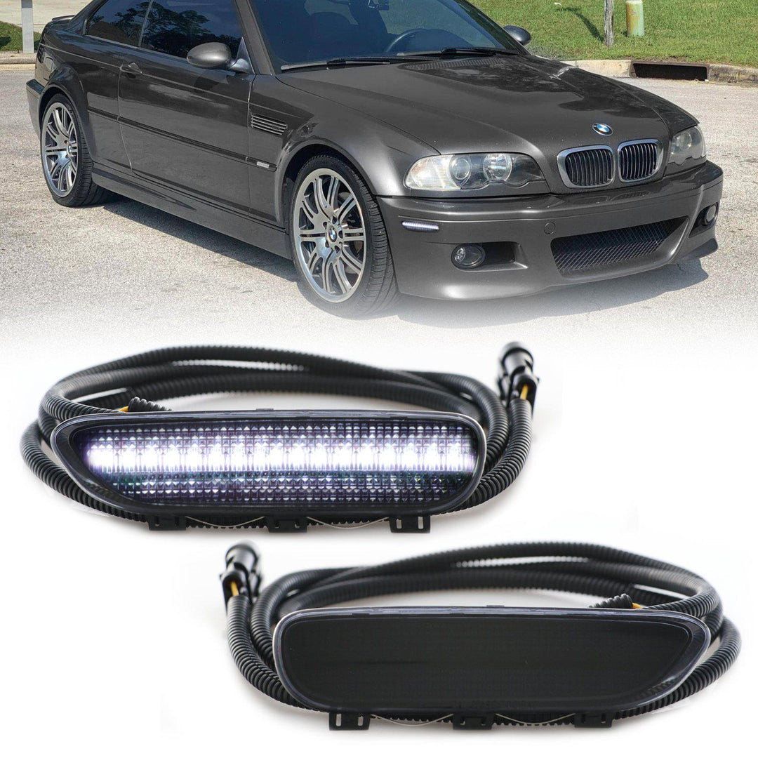 2000-2003 BMW E46 3 Series 2 Door Coupe/Cabrio & 2002-2006 M3 Clear or Smoke Front LED Side Marker Light Bumper Reflector