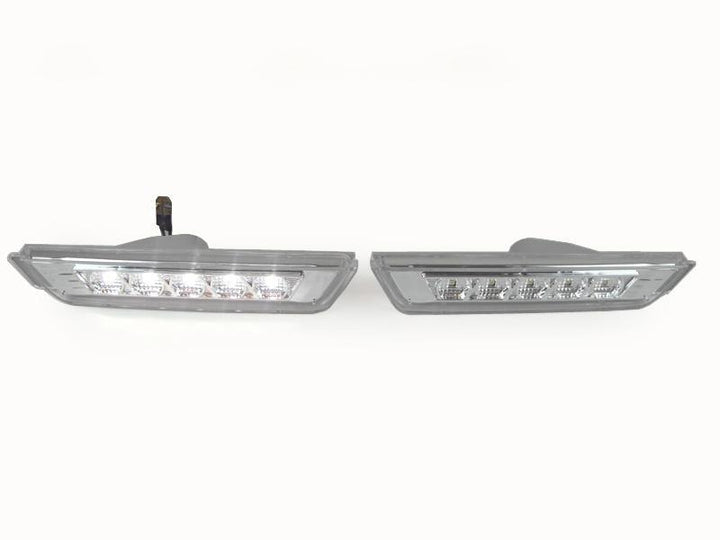 2010-2015 Chevrolet Camaro Rear Crystal Clear White LED Bumper Side Marker Light - Made by DEPO