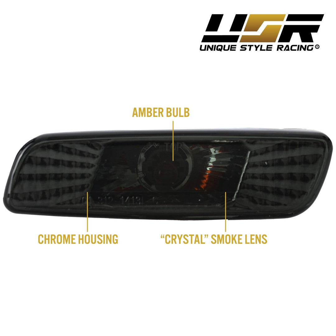 2001-2005 Lexus IS200 / IS300 and 1998-2004 Lexus GS300 / GS400 / GS430 Crystal Clear or Smoke Front Bumper Side Marker Lights - Made by DEPO