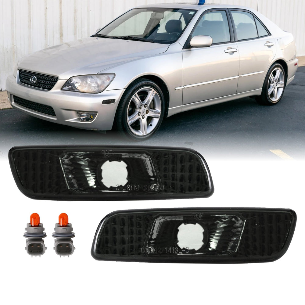 2001-2005 Lexus IS200 / IS300 and 1998-2004 Lexus GS300 / GS400 / GS430 Crystal Clear or Smoke Front Bumper Side Marker Lights - Made by DEPO