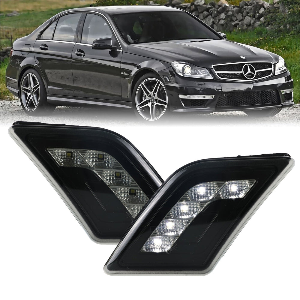 2008-2011 Mercedes C Class W204 DEPO LED Clear or Smoke Front Bumper Side Marker Light
