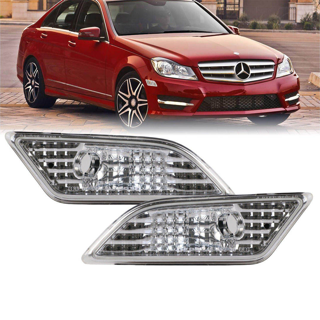 2012-2014 Mercedes C Class W204 DEPO Crystal Clear or Smoke Front Bumper Side Marker Light