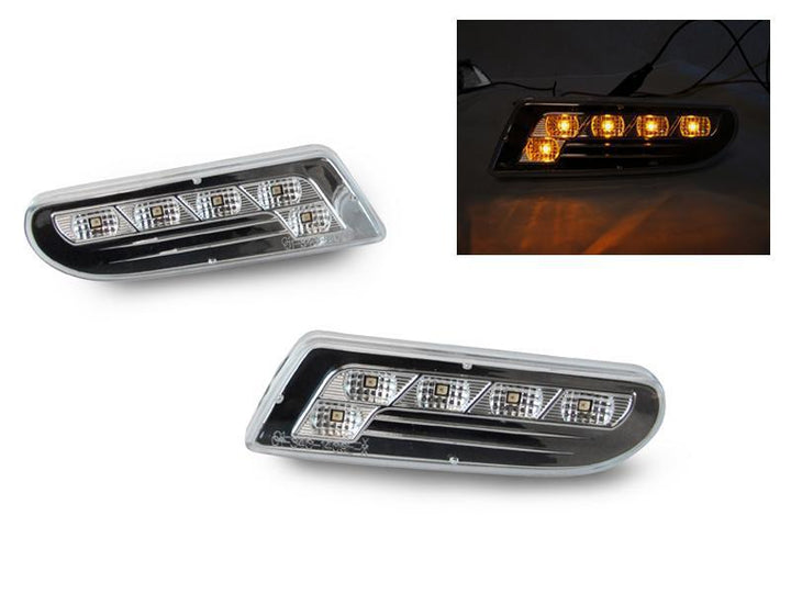 2000-2006 Mercedes S Class W220 DEPO LED Clear or Smoke Front Bumper Side Marker Light