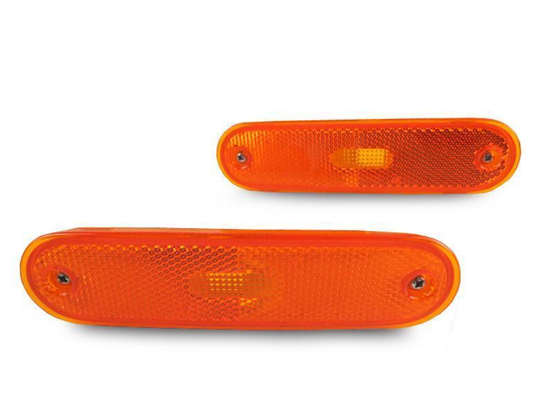 1990-2005 Mazda Miata MX5 OE Replacement Front Amber + Rear Red Bumper Side Marker Lights - Made by DEPO