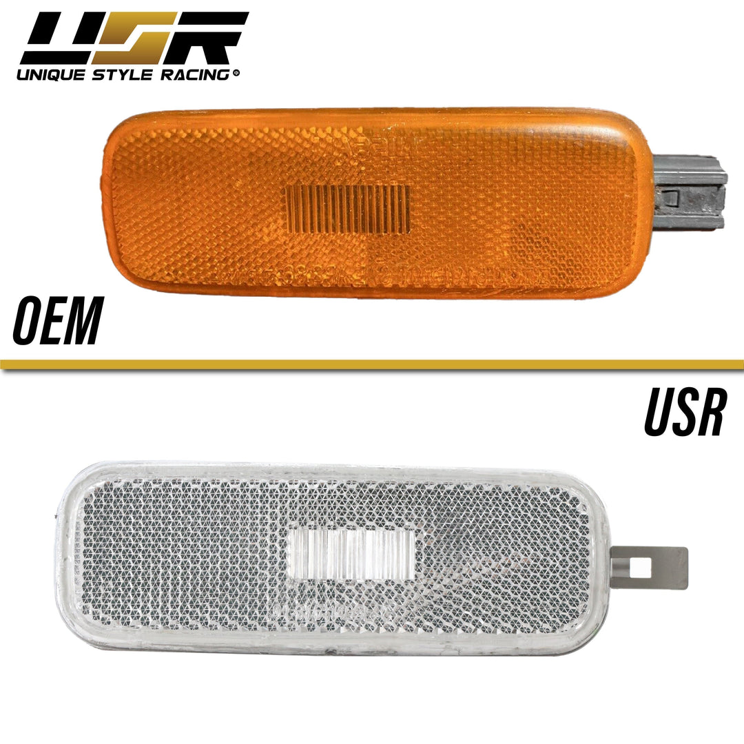 1993-1997 Nissan Altima / 1989-1994 Nissan 240SX S13 Front Clear Bumper Side Marker Lights - Made by DEPO
