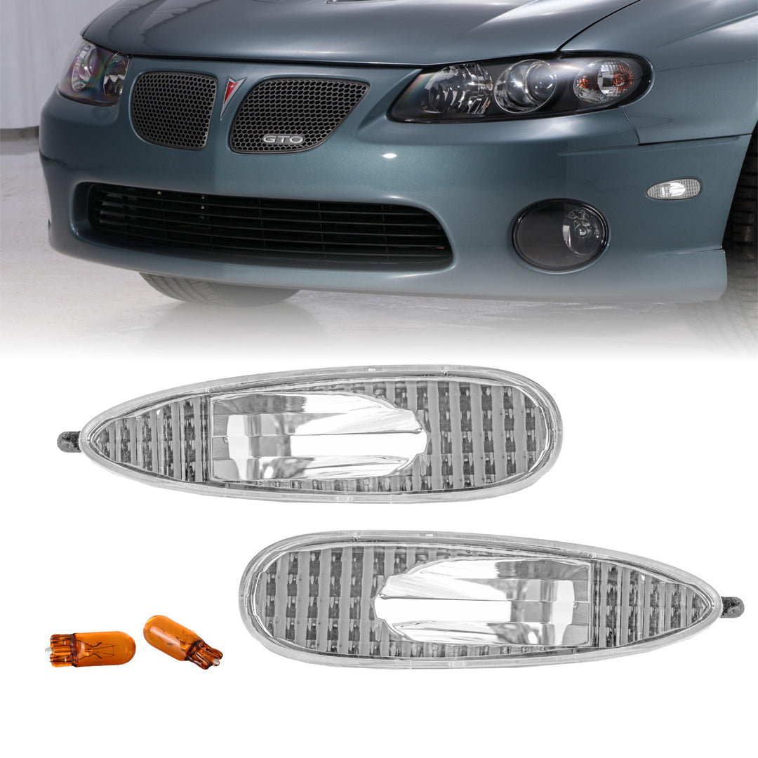 2004-2006 Pontiac GTO Front Crystal Clear or Smoke Bumper Side Marker Lights - Made by DEPO