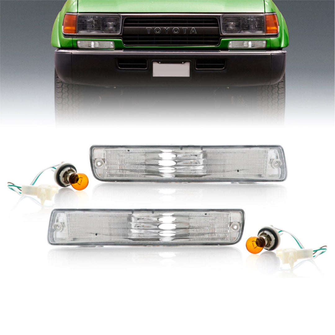 1991-1997 Toyota Land Cruiser / 1996-1997 Lexus LX450 Clear Front Bumper Turn Signal Lights Made by DEPO