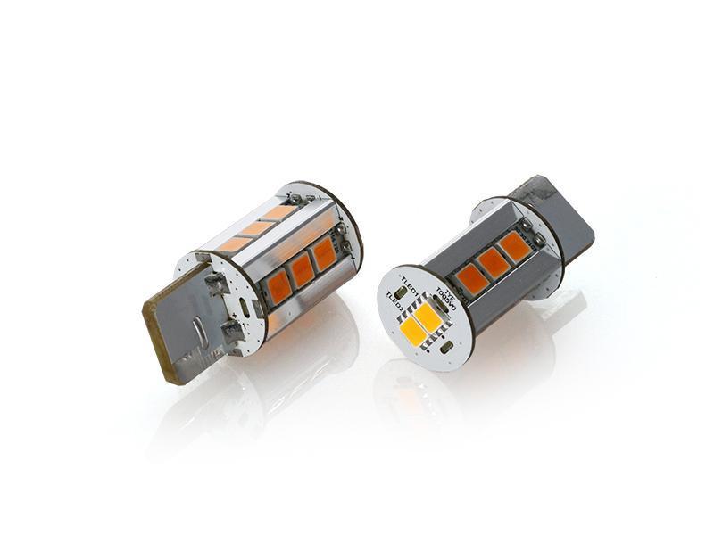 Brightest 2000 Lumen Canbus Error Free Amber LED x2 Headlight or Tail Light Turn Signal Light Bulbs - Size T20 7440
