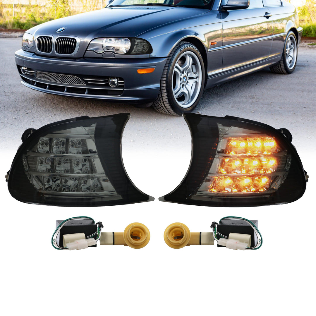 2000-2001 BMW 3 Series E46 2D / Cabrio DEPO LED Clip-On Clear or Smoke Corner Signal Light