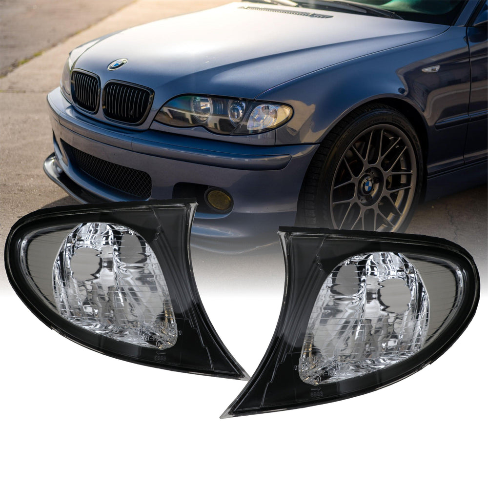 2002-2005 BMW 3 Series E46 4D / 5D Clear or Smoke Lens / Black or Chrome Housing Corner Signal Light - Made by DEPO