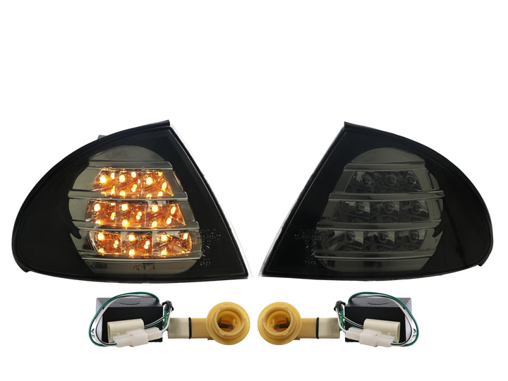 1999-2001 BMW 3 Series E46 4D / 5D Crystal Clear or Crystal Smoke Lens Amber LED Corner Signal Light - Made by DEPO