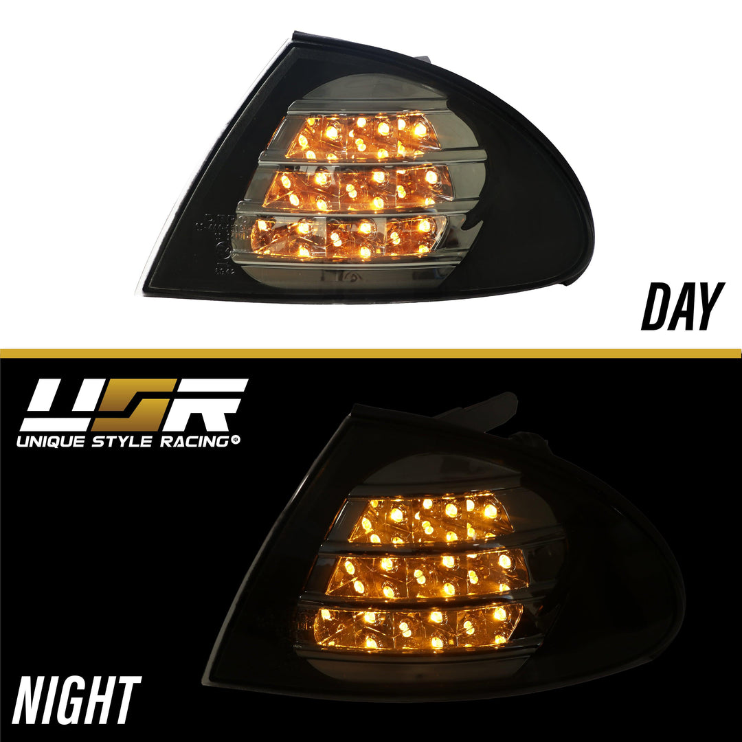 1999-2001 BMW 3 Series E46 4D / 5D Crystal Clear or Crystal Smoke Lens Amber LED Corner Signal Light - Made by DEPO