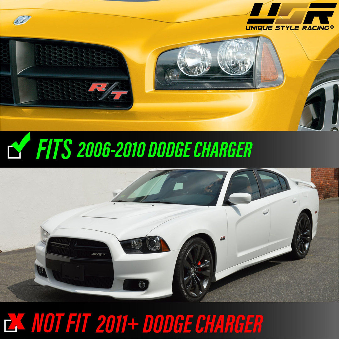 2006-2010 Dodge Charger Chrome Housing Clear Or Black Housing Smoke Corner Lights - Made By DEPO