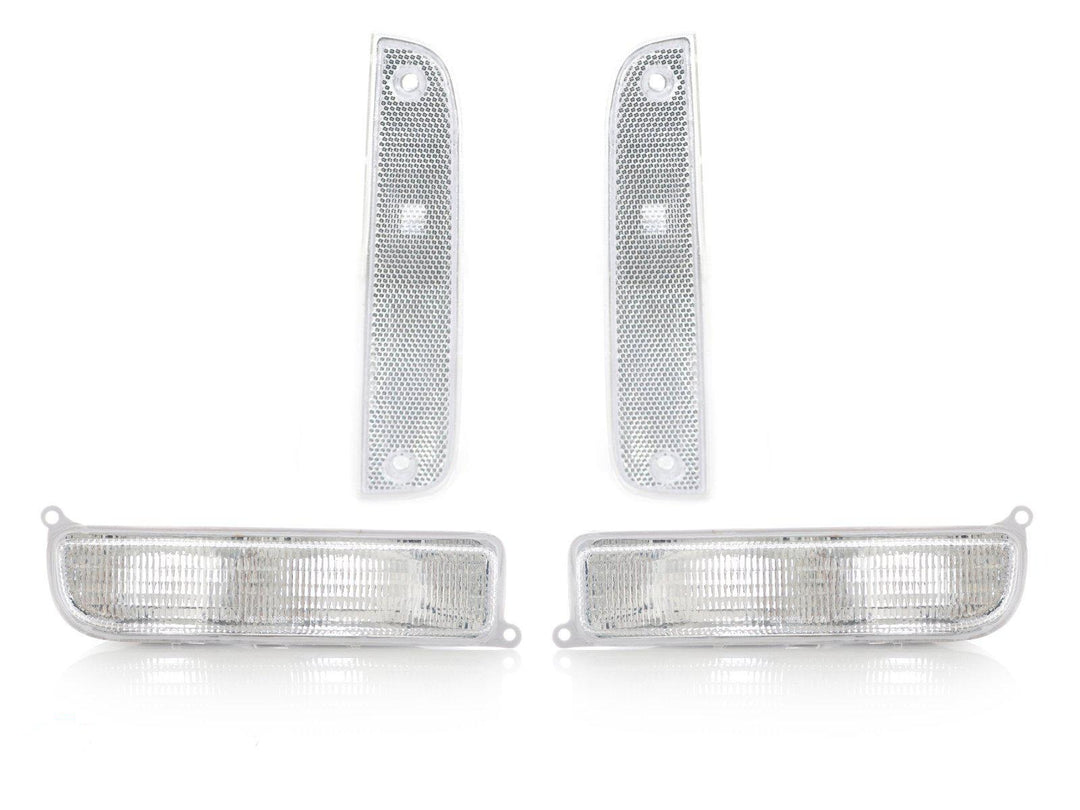 1997-2001 Jeep Cherokee XJ Clear or Smoke Front Corner Side Marker Lights + Bumper Signal Lights - Made by DEPO