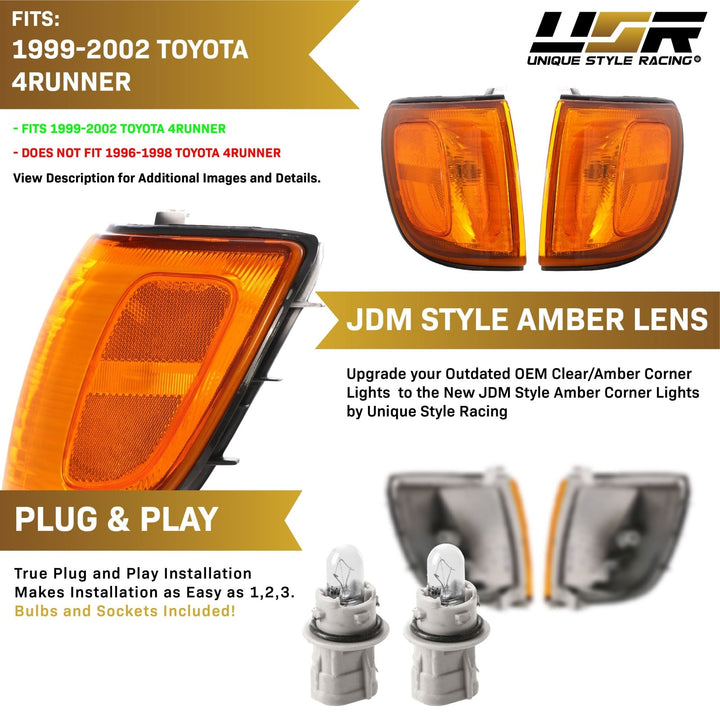 1999-2002 Toyota 4Runner Clear Lens Front Corner Signal Lights