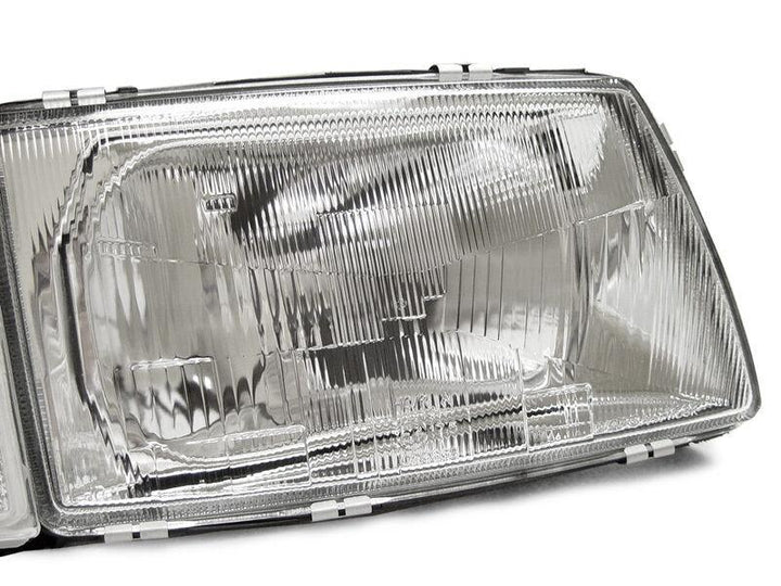 1986-1988 Audi 5000 / 1989-1991 Audi 100 Clear Glass Headlights with Clear Corner lights - Made by DEPO