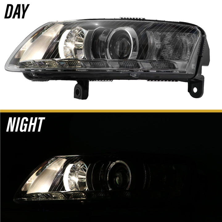 2005-2008 Audi A6 / S6 / RS6 C6/4F 4D Sedan & 5D Wagon DEPO For Xenon Model Facelift '09-'11 Style LED Strip Projector Headlight