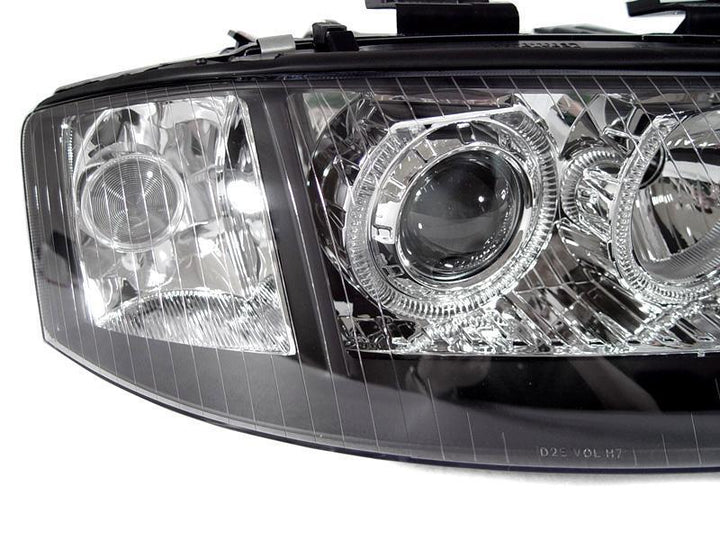 1998-2001 Audi A6 C5 Non-V8 Models DEPO Halogen Model Angel Eye Halo Projector Headlight