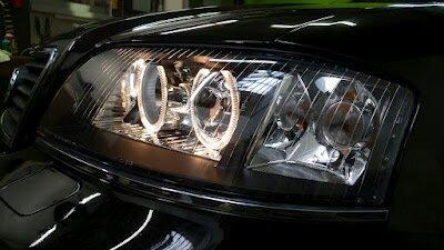 1998-2001 Audi A6 C5 Non-V8 Models DEPO Halogen Model Angel Eye Halo Projector Headlight