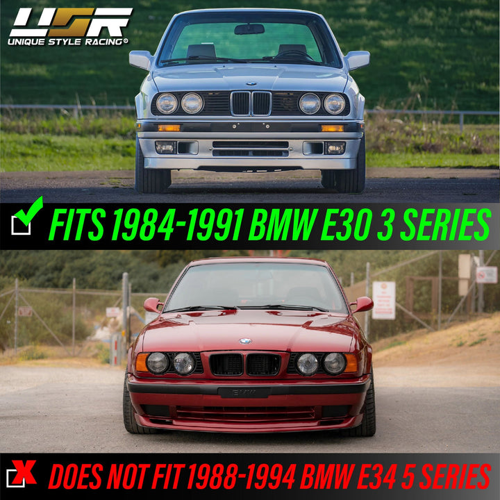 1984-1991 BMW E30 3 Series Euro Smiley Cross Hair Projector Glass Lens Headlights - Made by DEPO