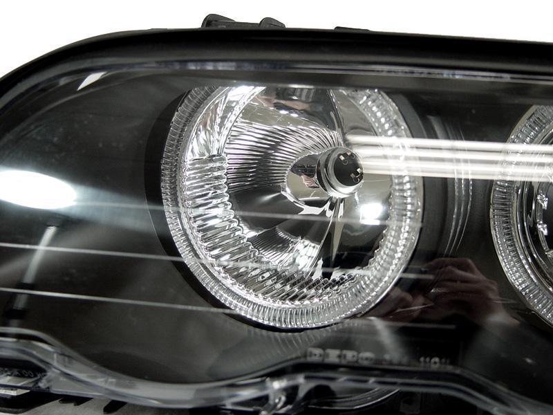 2002-2003 BMW 3 Series E46 2D Coupe/Convertible & 2002-2006 E46 M3 DEPO Angel Eye Projector Headlight + Optional UHP LED Halo Rings For Halogen Model
