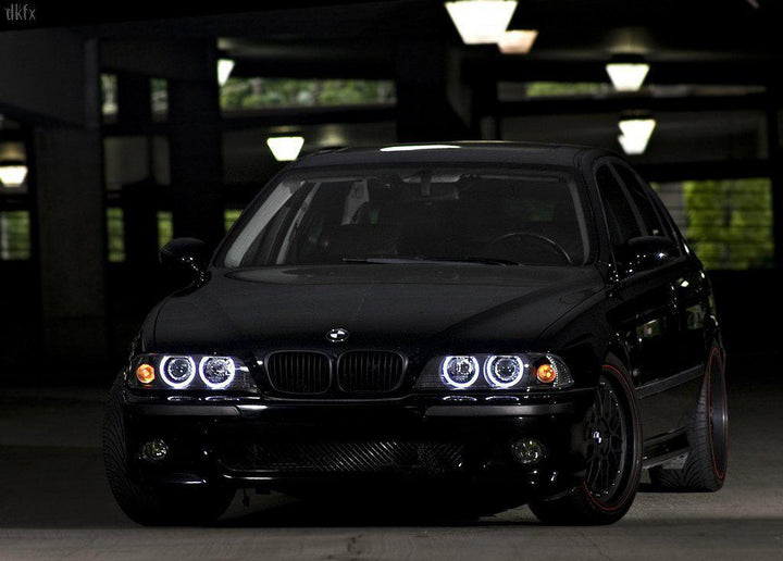 1997-2000 BMW E39 5 Series DEPO Angel Eye Halo Projector Headlight With Optional LED Ring For Factory Xenon Models