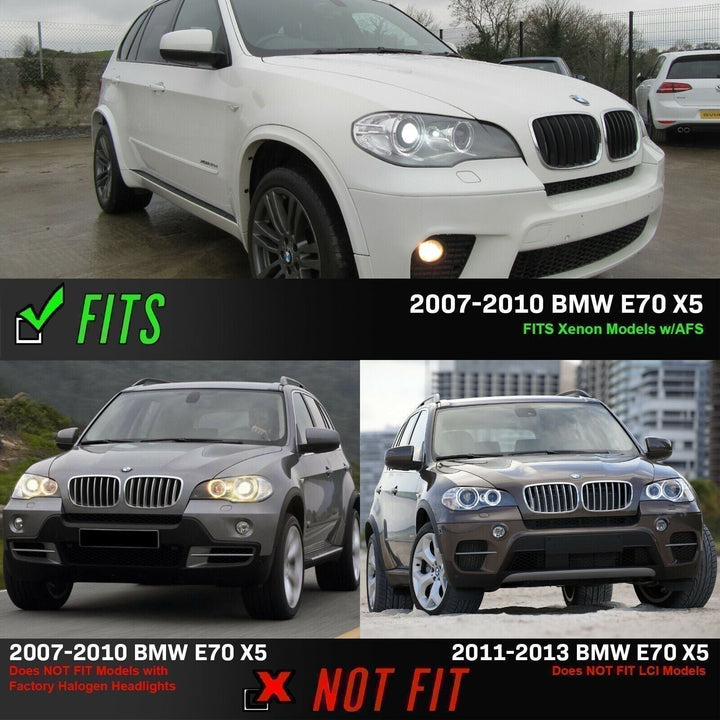 2007-2010 BMW X5 E70 Quad Projector LED DRL D1S Xenon Angel Eye Headlight with AFS - Made by USR