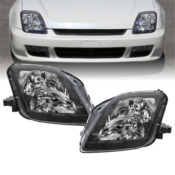 1997-2001 Honda Prelude JDM Black Housing Headlights - Made By DEPO