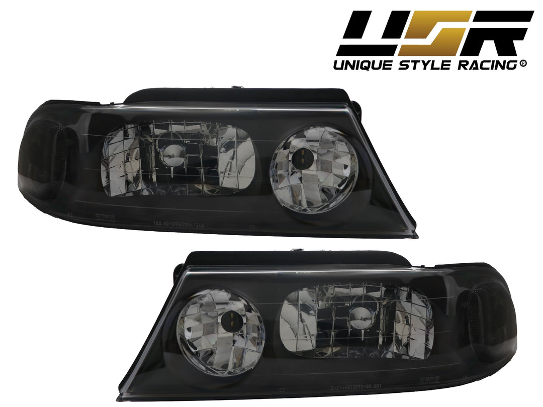 1998-2002 Lincoln Navigator Black Housing Clear Headlights - Made by DEPO