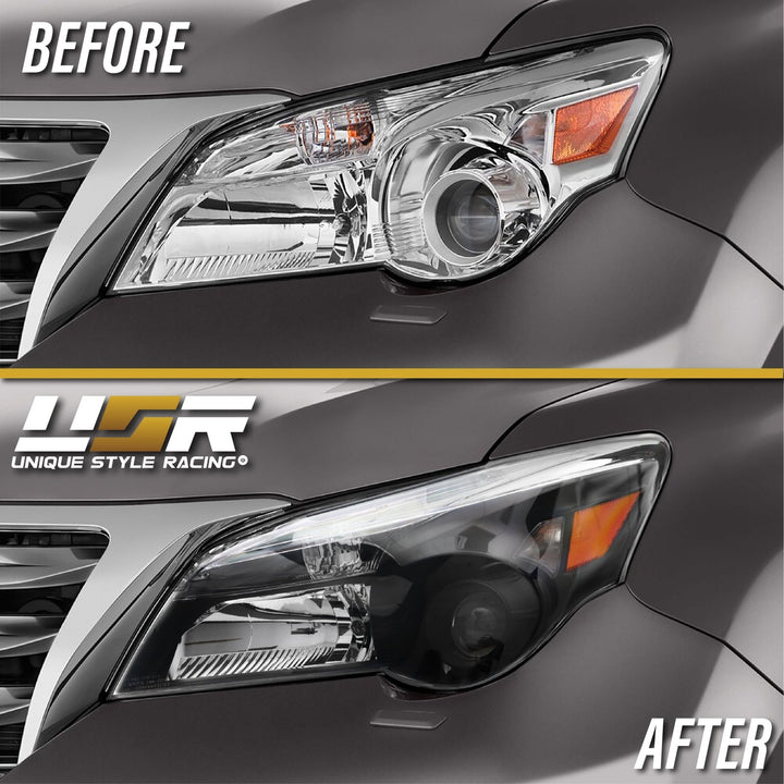 2010-2013 Lexus GX460 Stock Halogen Model Gloss Black Upgrade Headlights - Made by DEPO