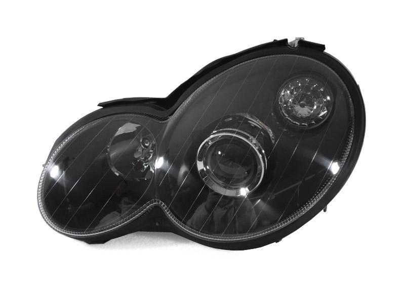 2002-2005 Mercedes C Class W203 2D Sport Coupe Chrome OR Black AMG Style Projector Headlight Made by DEPO