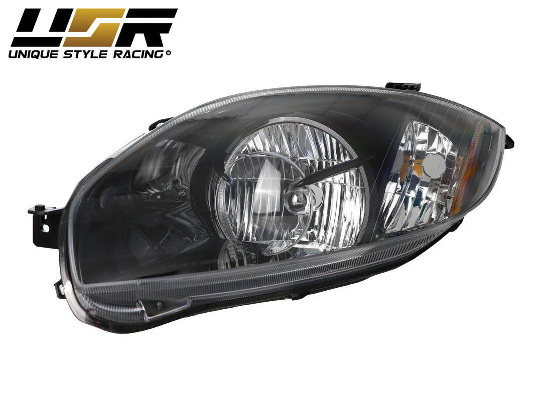 2006-2012 Mitsubishi Eclipse GT Euro Black Housing Clear Lens Headlights - Made by DEPO