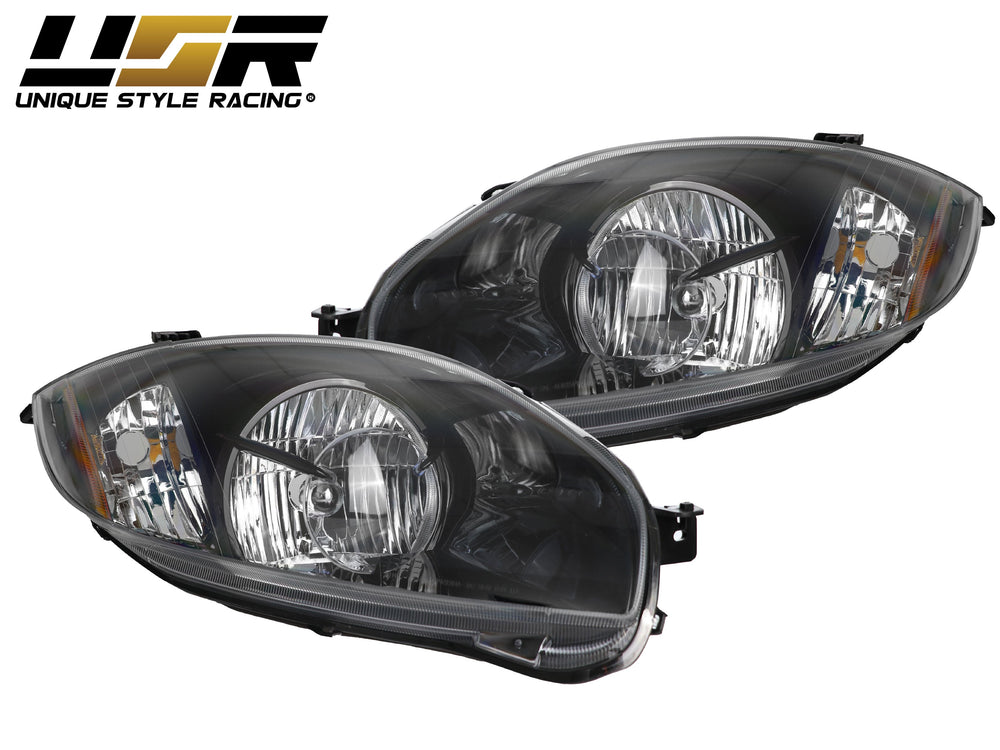 2006-2012 Mitsubishi Eclipse GT Euro Black Housing Clear Lens Headlights - Made by DEPO