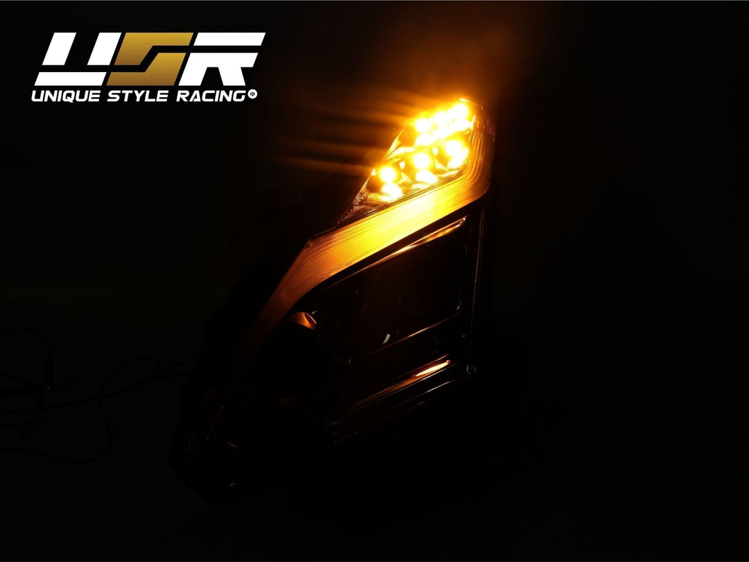 2009-2019 Nissan GT-R / GTR R35 OEM Facelift Style DRL Lightning Bar Full LED Projector Headlight - Made by DEPO