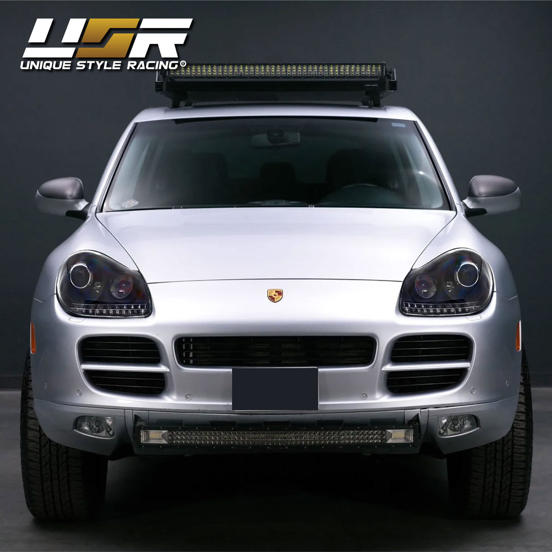 2003-2006 Porsche Cayenne 955 9PA Black Projector Headlights For Factory Halogen Models - Made by USR