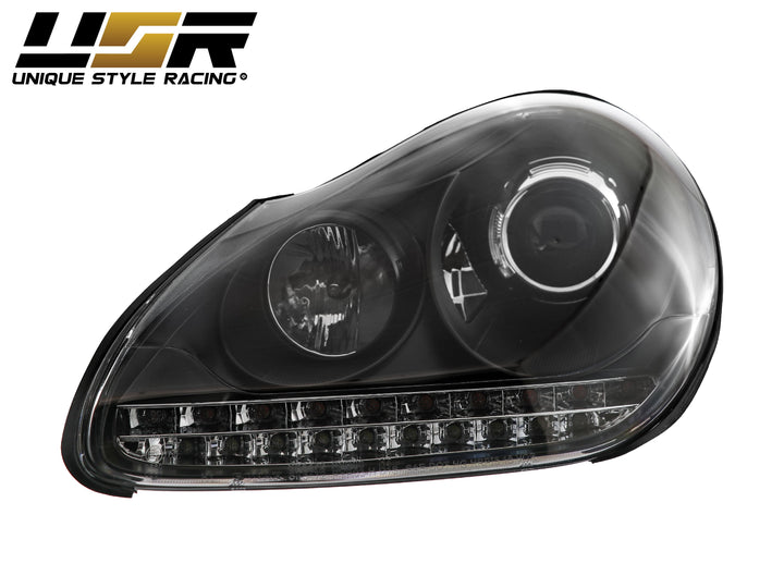 2003-2006 Porsche Cayenne 955 9PA Black Projector Headlights For Factory Halogen Models - Made by USR