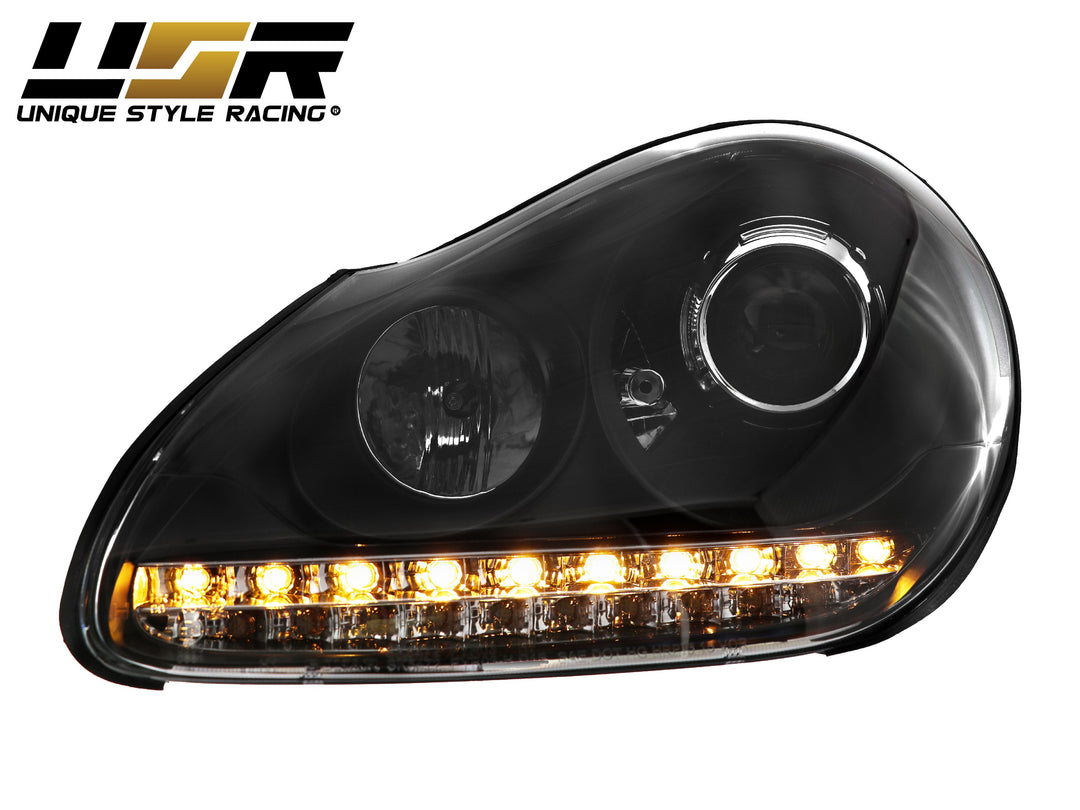 2003-2006 Porsche Cayenne 955 9PA Black Projector Headlights For Factory Xenon Models - Made by USR