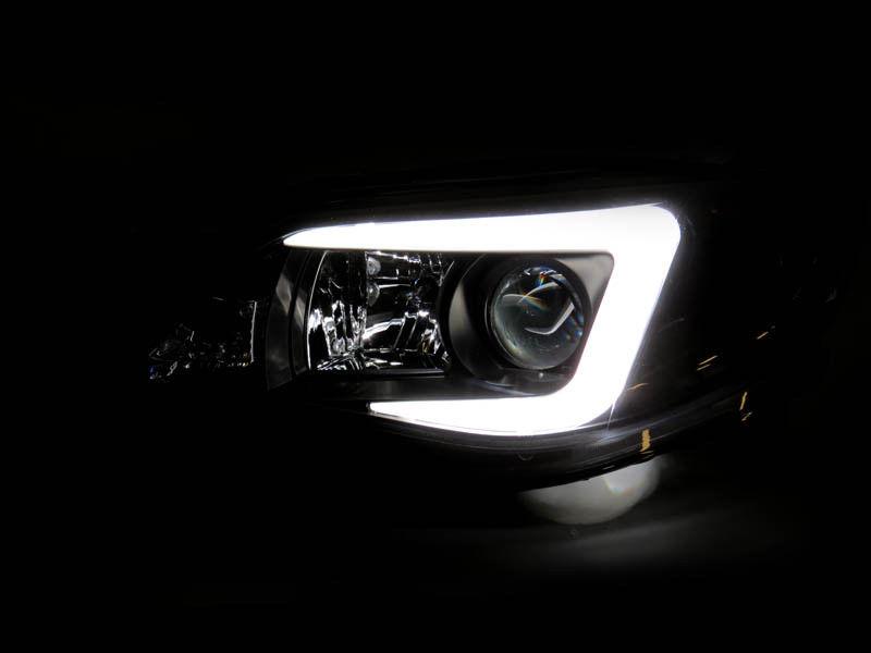2008-2011 Subaru Impreza / 08-14 WRX White "C" LED Light Bar Projector Headlight w/ Clear Corner Reflector (USR Special Edition) For Halogen Models
