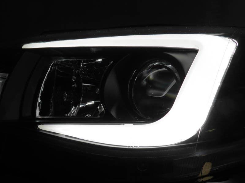 2008-2011 Subaru Impreza / 08-14 WRX White "C" LED Light Bar Projector Headlight w/ Clear Corner Reflector (USR Special Edition) For Halogen Models