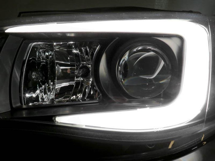 2008-2011 Subaru Impreza / 08-14 WRX White "C" LED Light Bar Projector Headlight w/ Clear Corner Reflector (USR Special Edition) For D2S Xenon Model